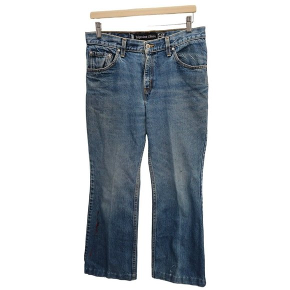 Levis Silvertab VTG 90's Hipster Flare‎ Distressed Blue Denim Jeans 11 JR M USA - Picture 3 of 13